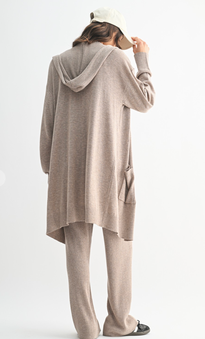 Knit Sweater Hooded Cardigan