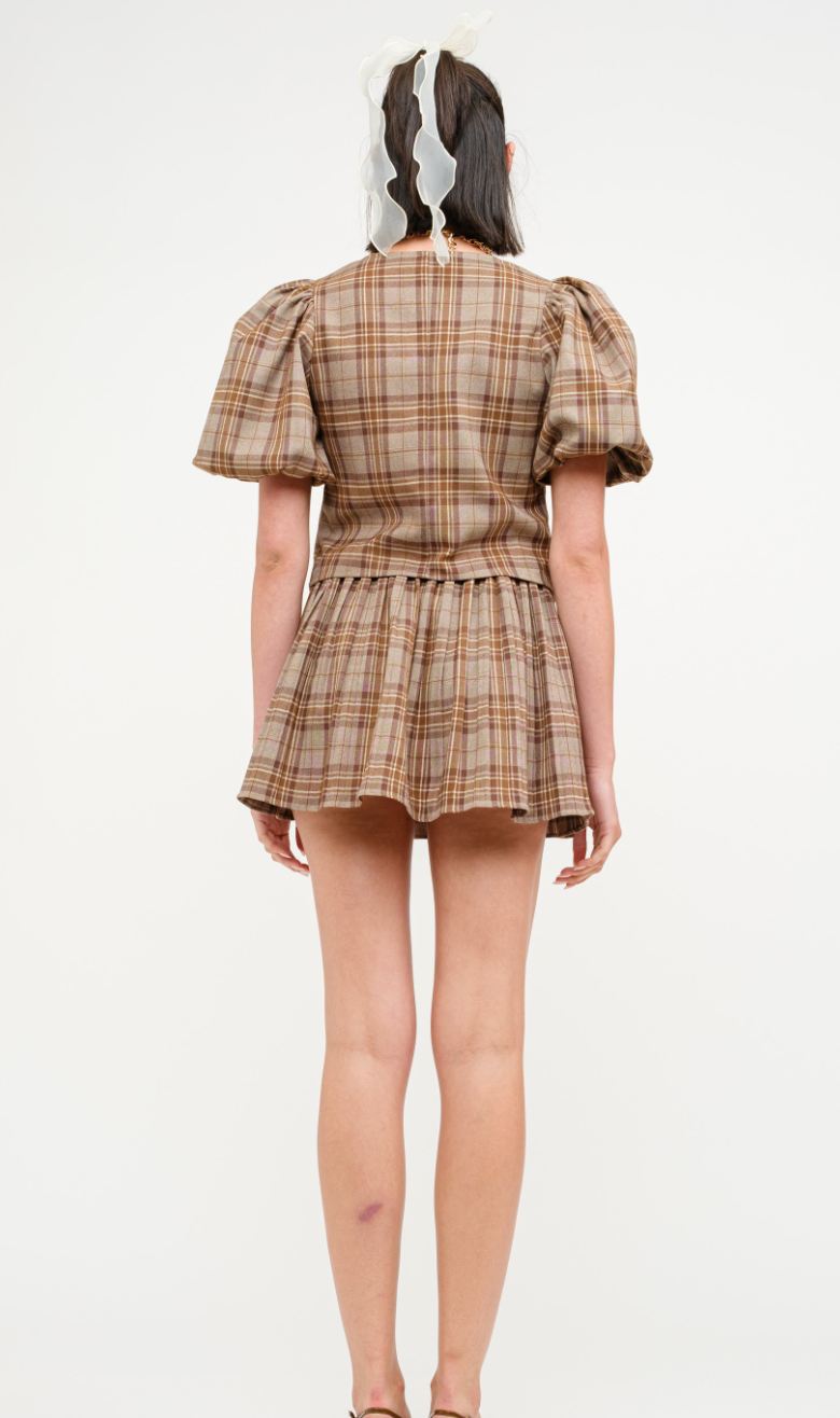 Carmin Plaid Skirt