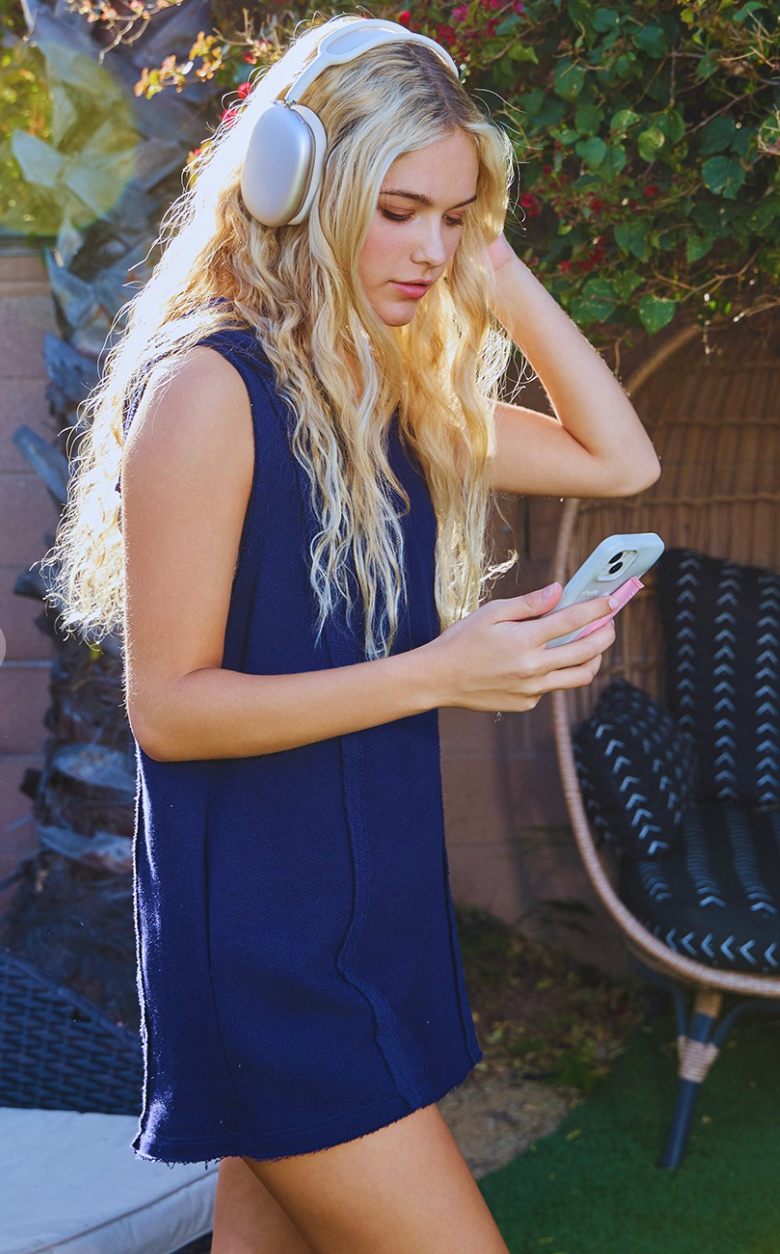 Sleeveless Zip Up Front Hoodie Romper