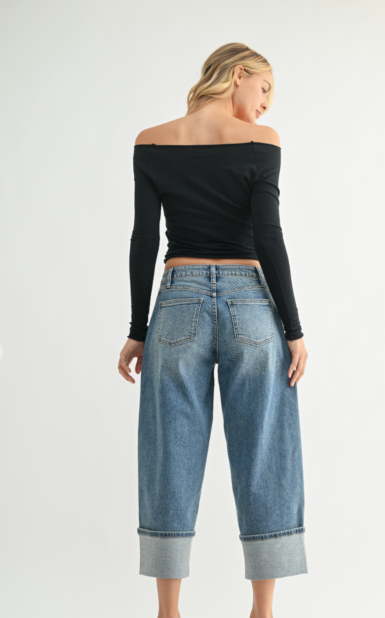 Cuffed Barrel Jean