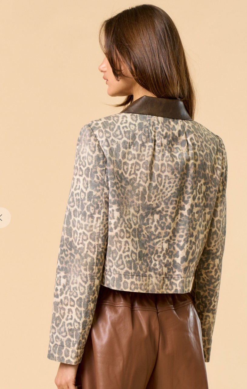 Leopard Button Down Jacket
