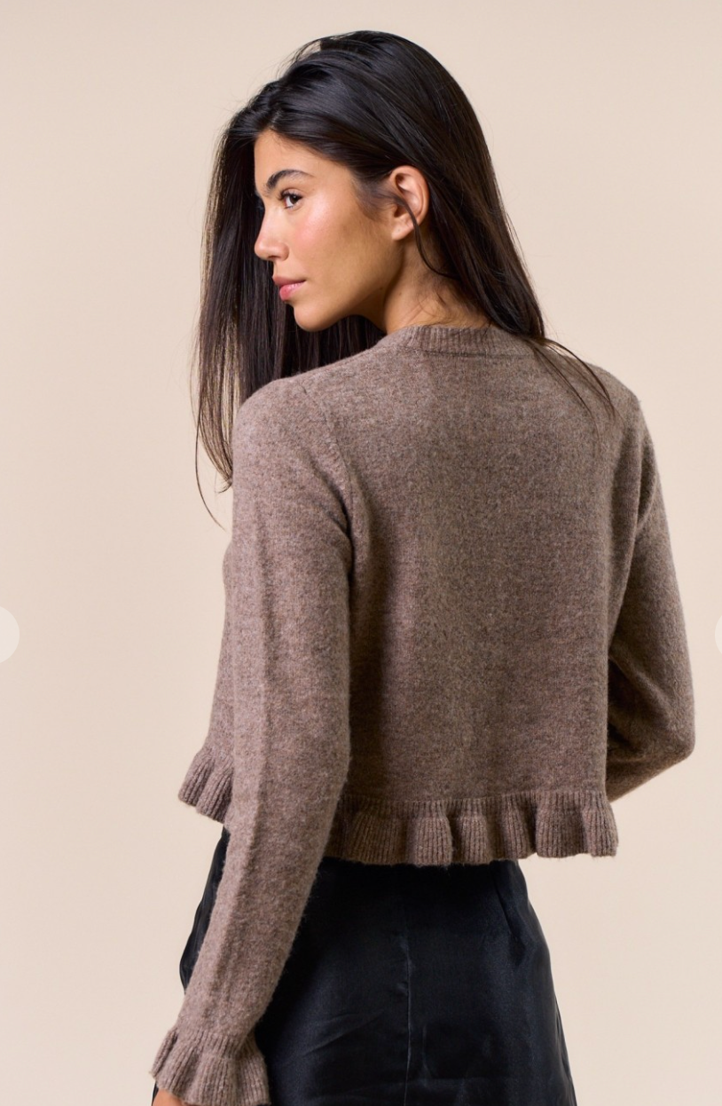 Ruffle Button Down Cardigan