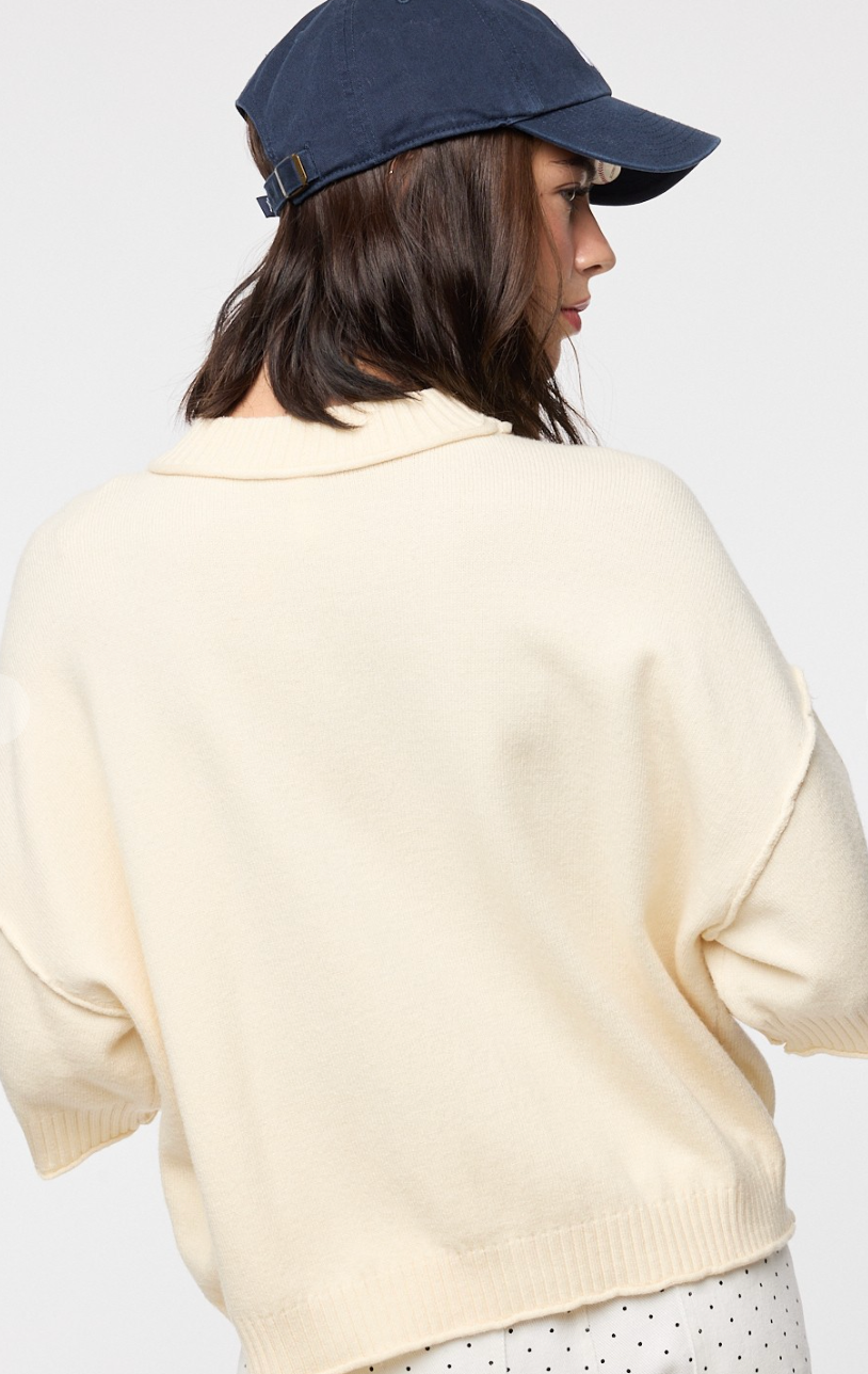 Crew Neck Drop Shoulder Sweater