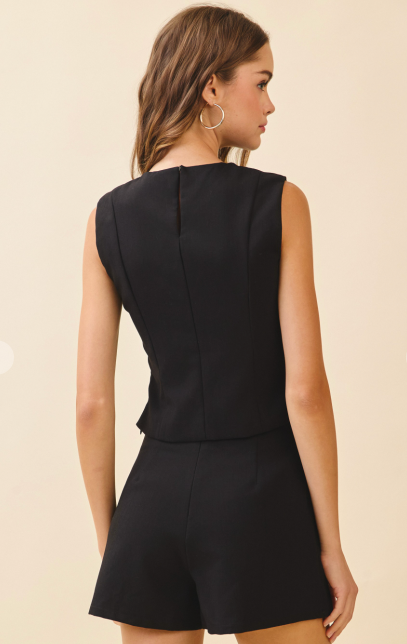 Tailored Round Neck Crop Top