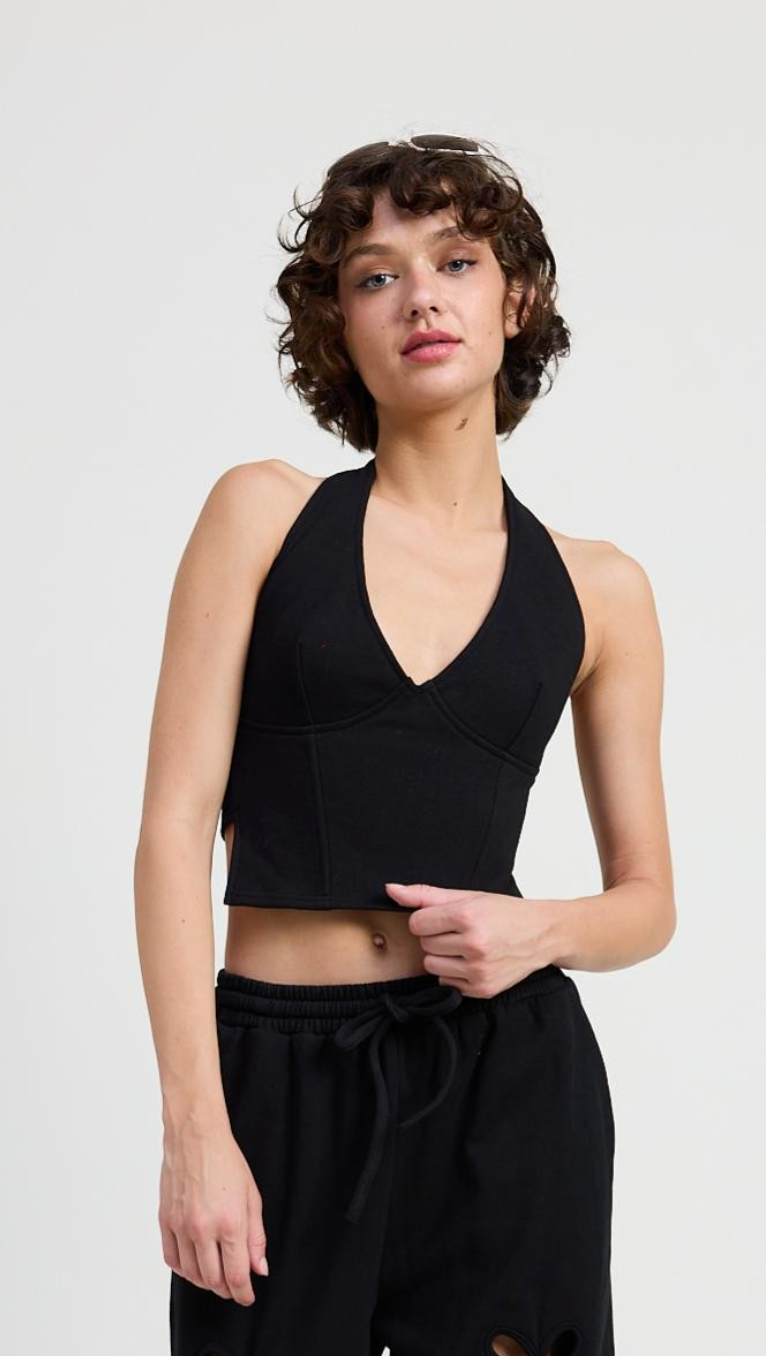 Suede Halter Top