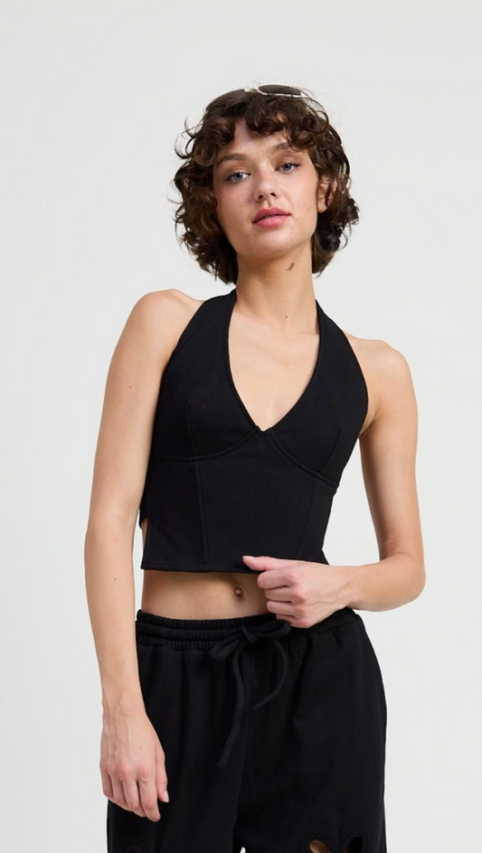 Suede Halter Top