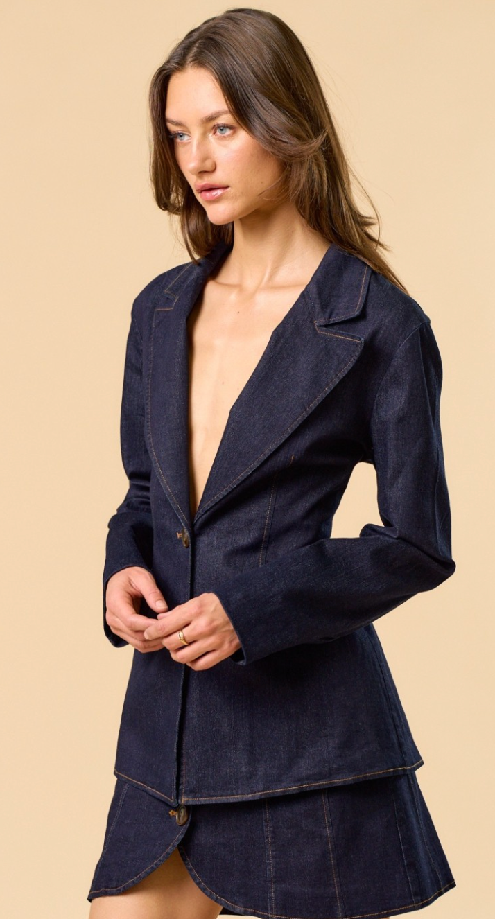Denim Blazer Top