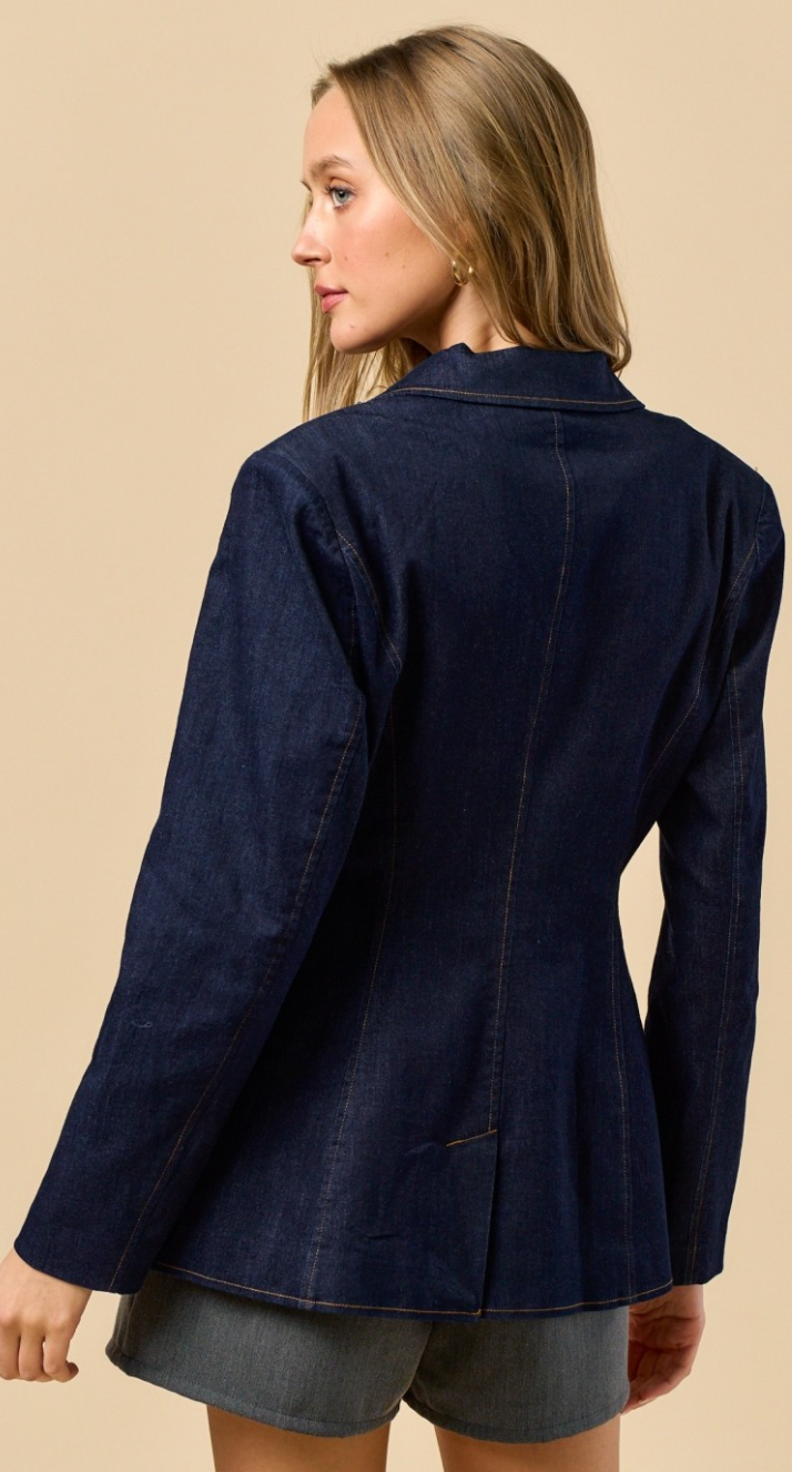 Denim Blazer Top