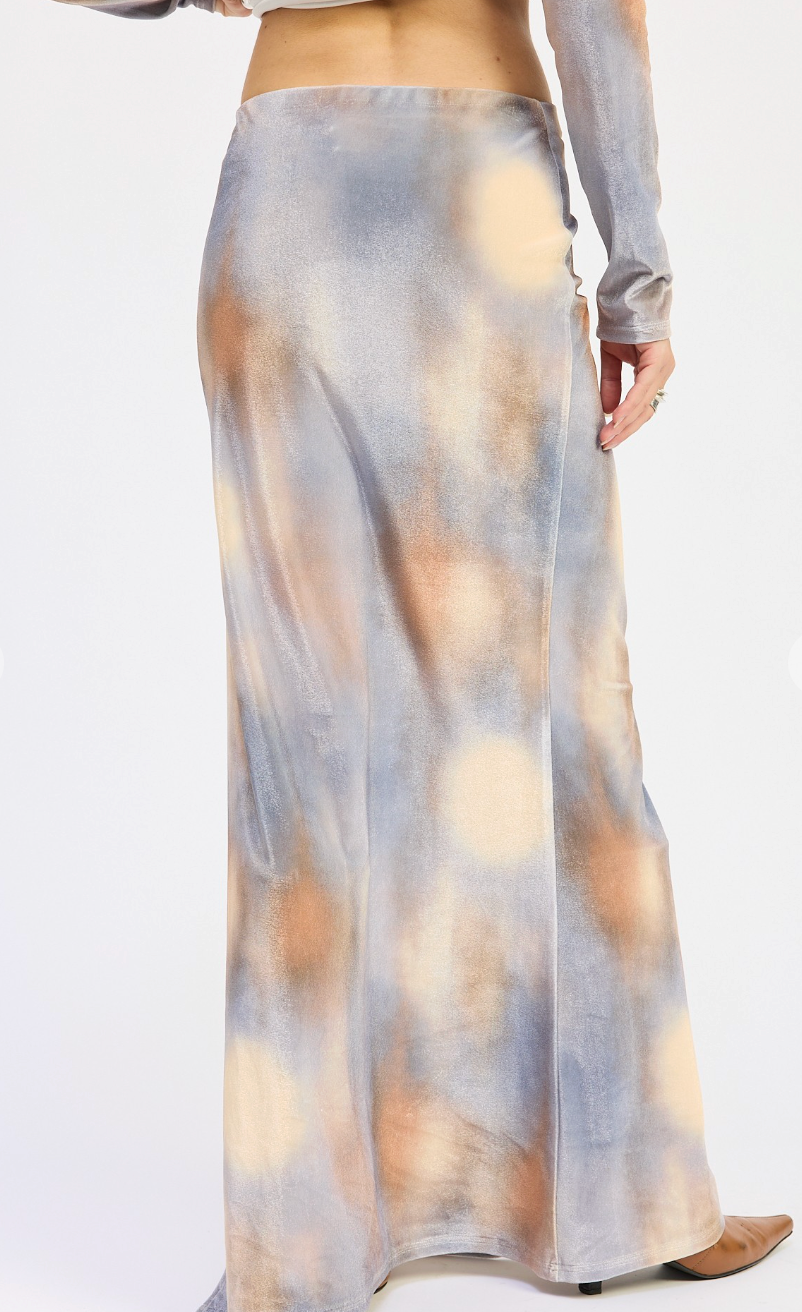 Velvet Low Rise Maxi Skirt
