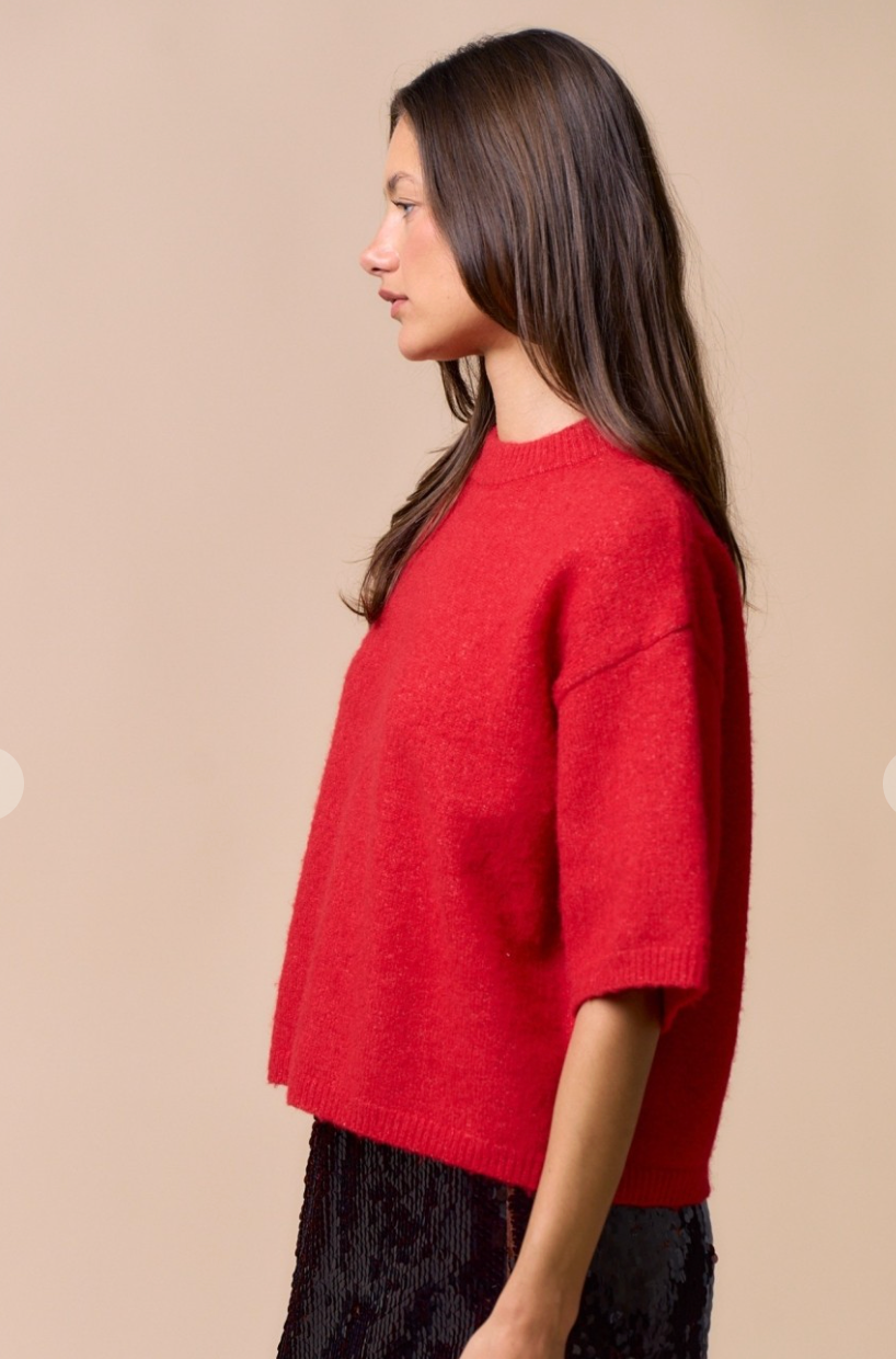 Sweater Short Sleeve Top