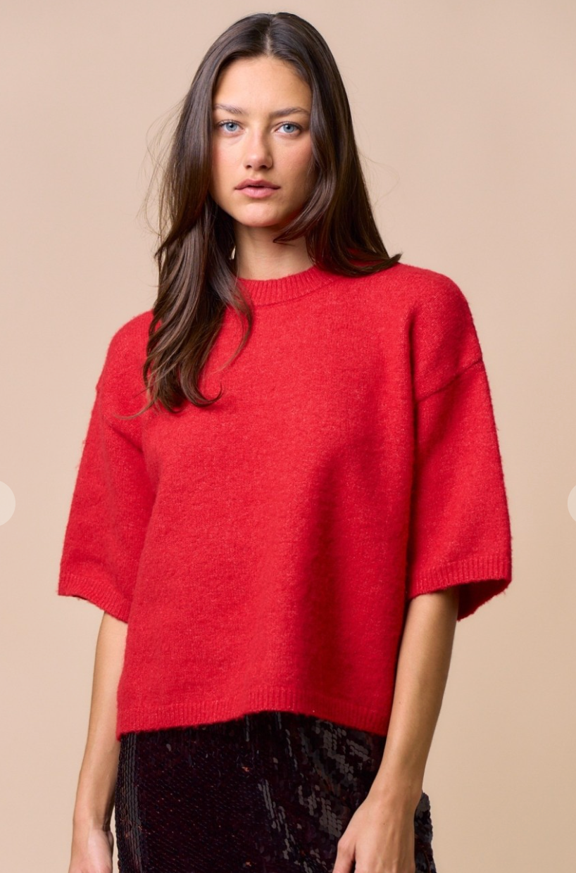 Sweater Short Sleeve Top