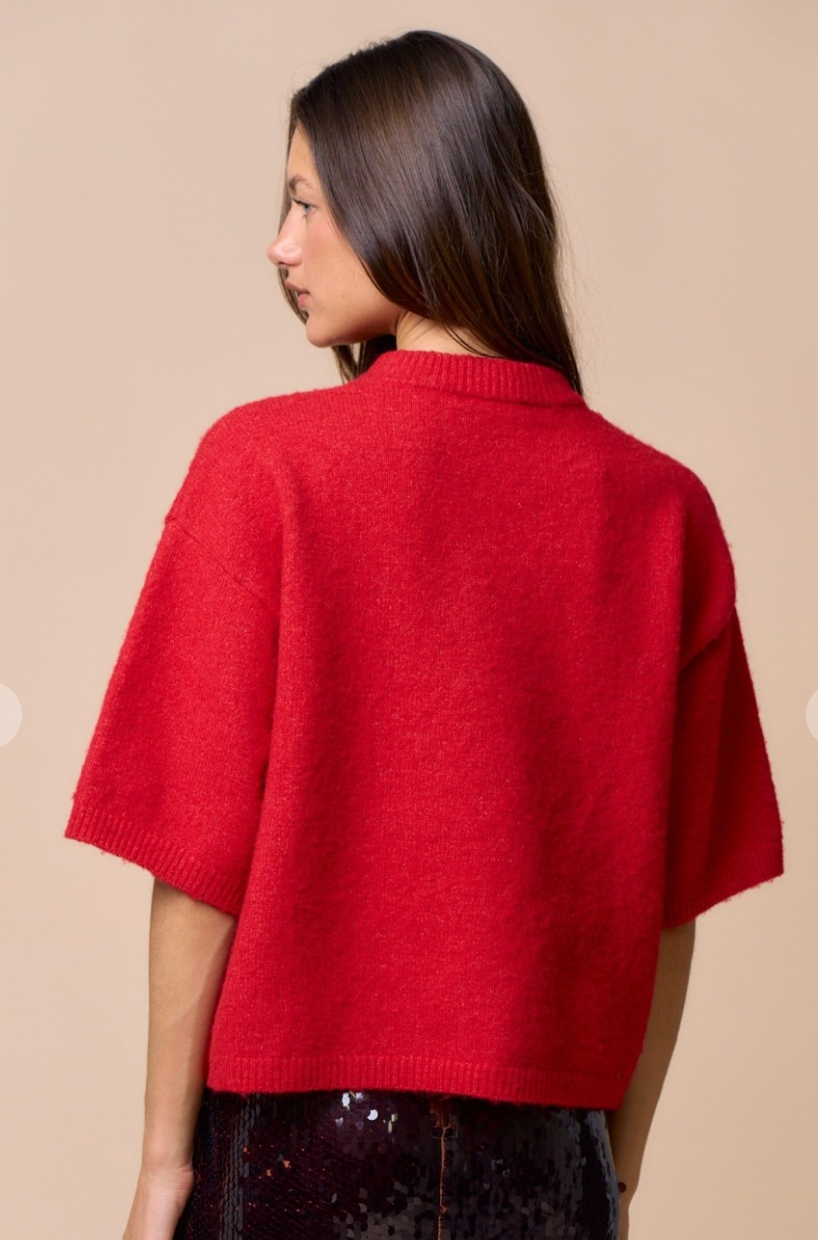 Sweater Short Sleeve Top