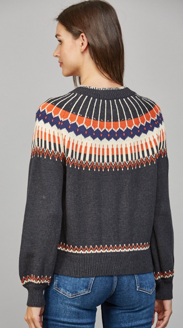 Geo Pattern Knit Cardigan