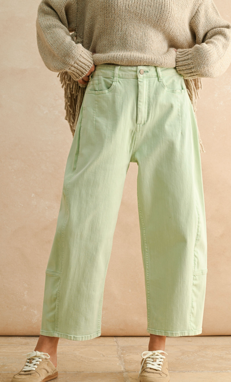 Pop Color Barrel Jeans