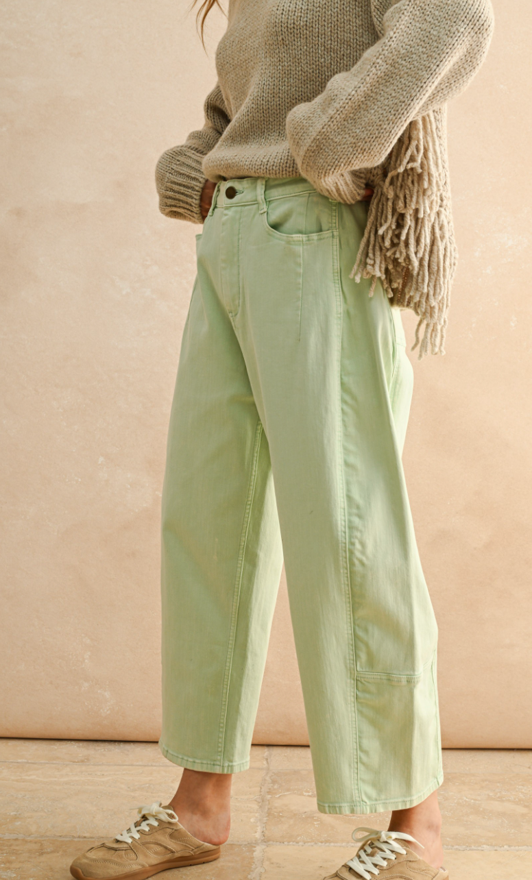 Pop Color Barrel Jeans