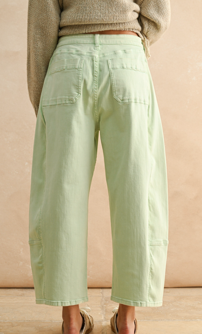 Pop Color Barrel Jeans