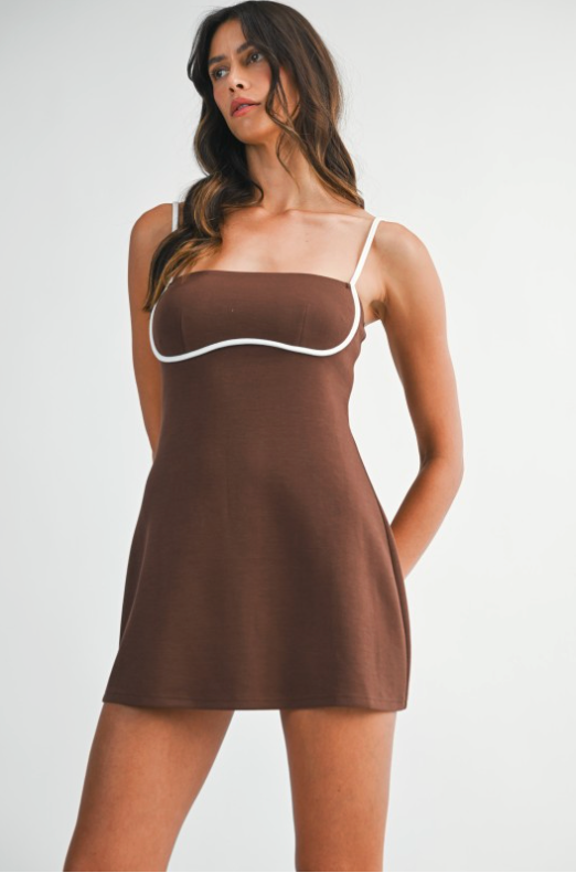 Contrast Binding A-Line Athletic Romper