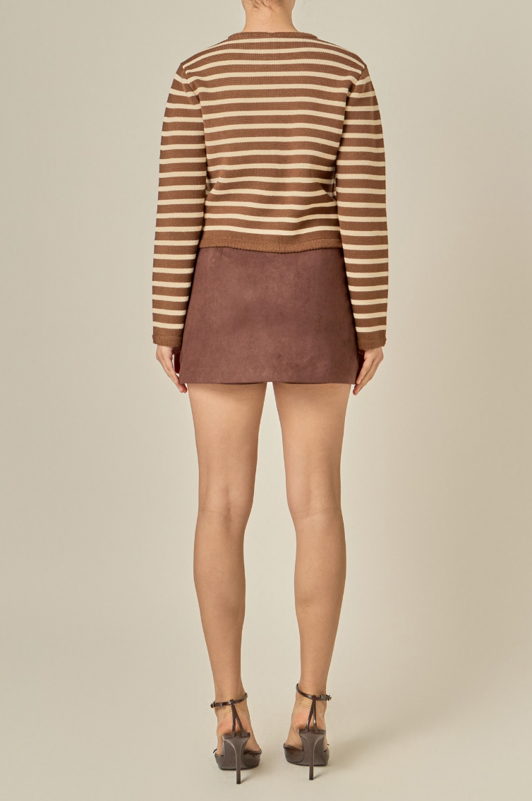 Faux Suede Mini Skort