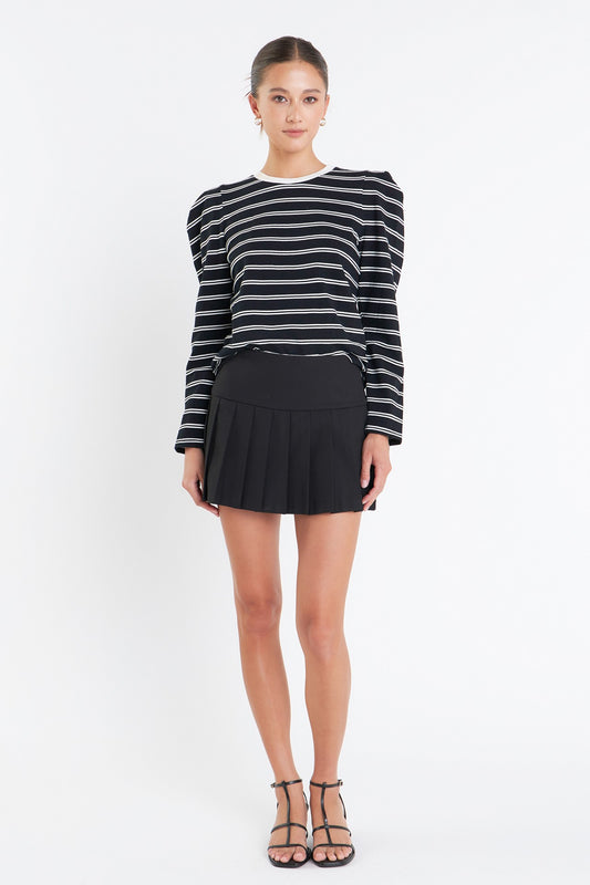 Striped Puff Sleeve Top