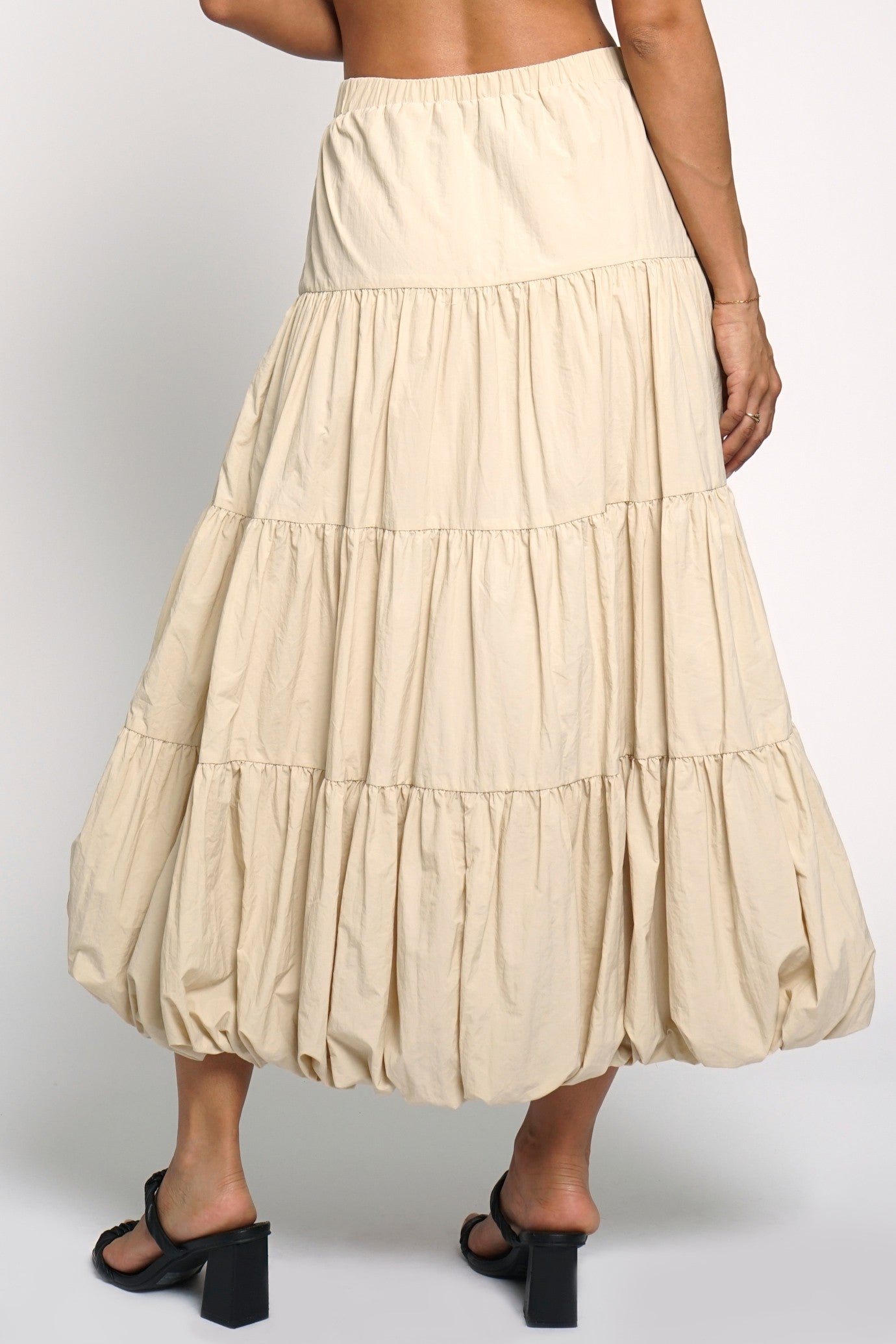 Tiered Bubble Maxi Skirt