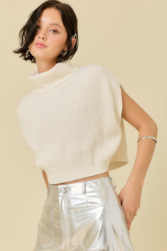 Turtle Neck Sleeveless Sweater