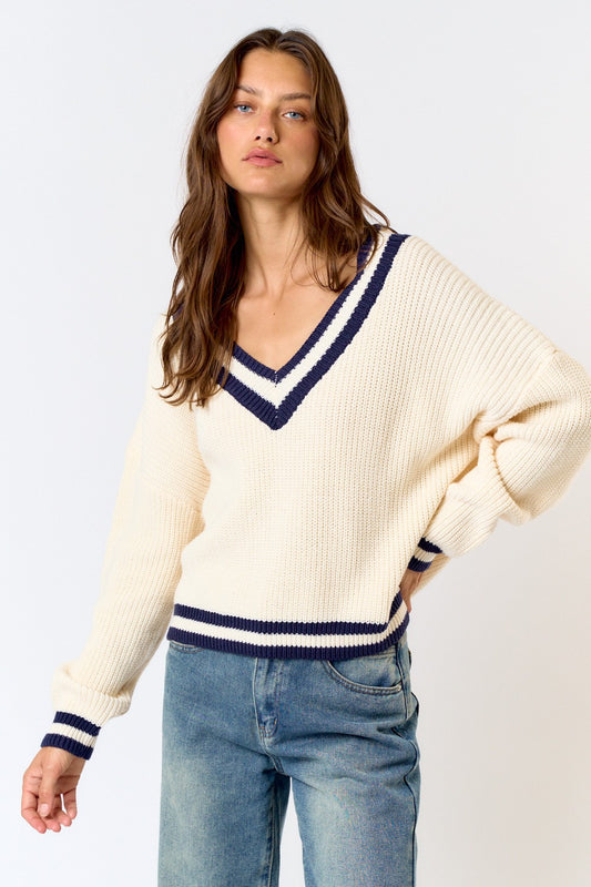 Varsity V-Neck Sweater