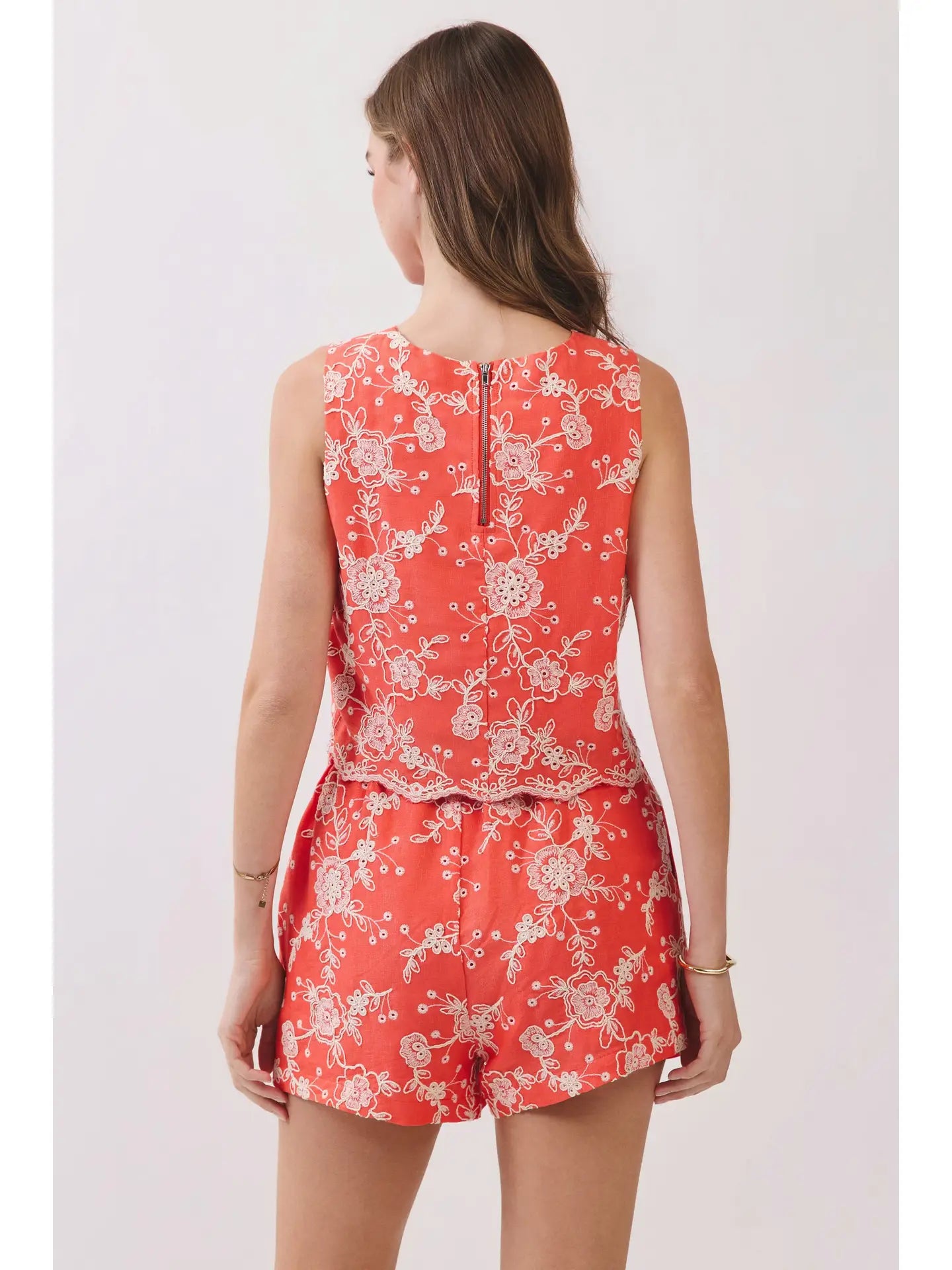Floral Embroidered Crop Top