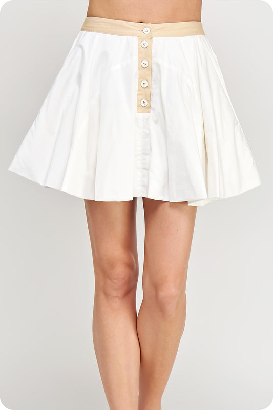 Button Down Bubble Skort