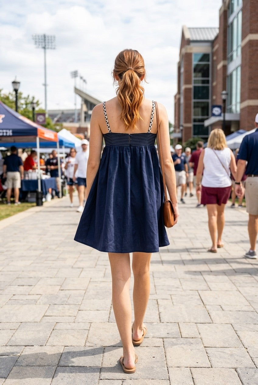 Tube Mini Dress With Mixed Color Cord Strap