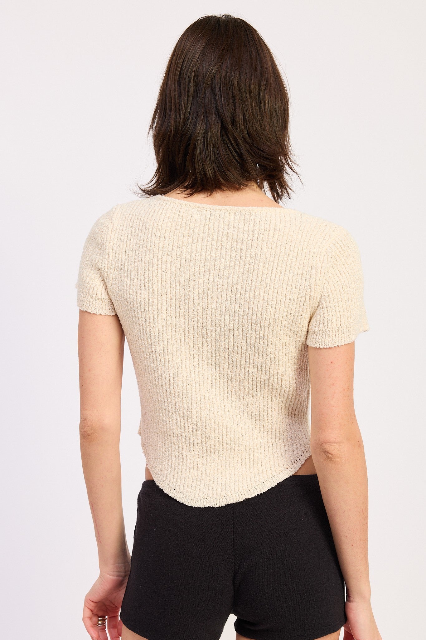 Buckle Detail Short Sleeve Sweater