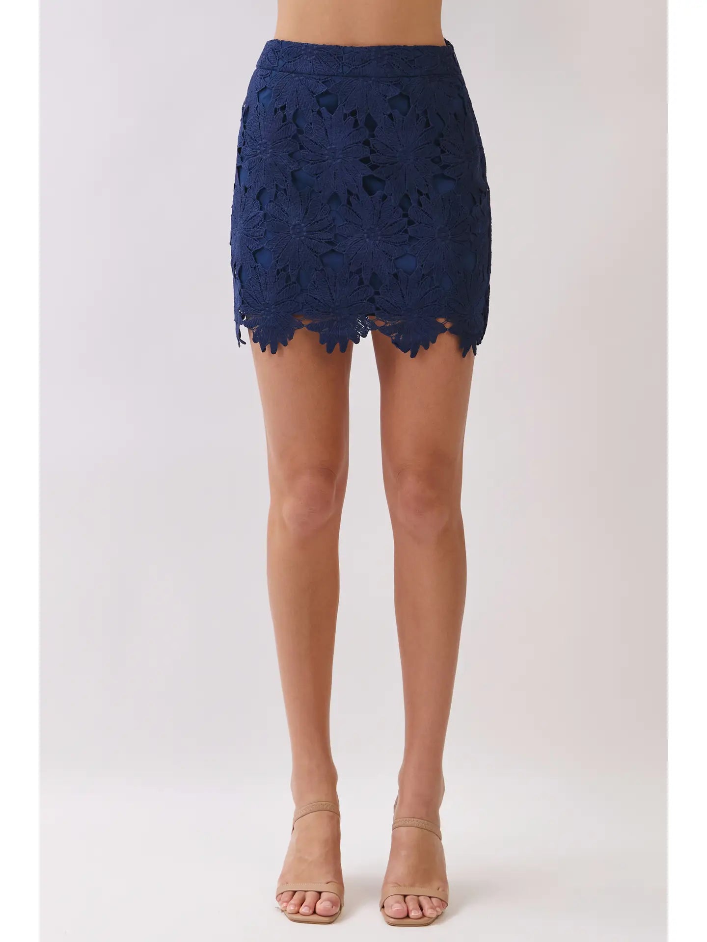 Floral Lace High Rise Mini Skirt