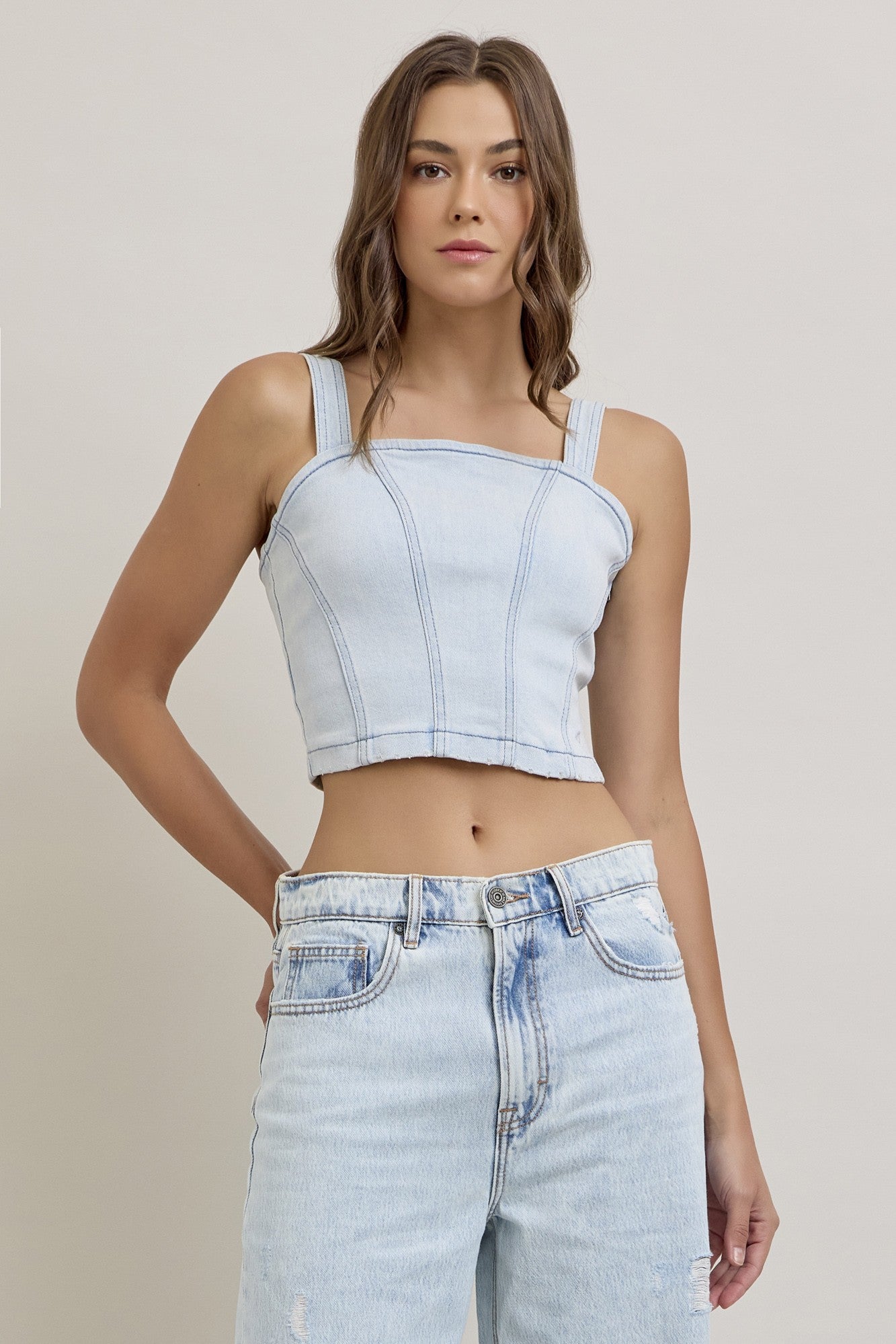 Denim Bustier Top