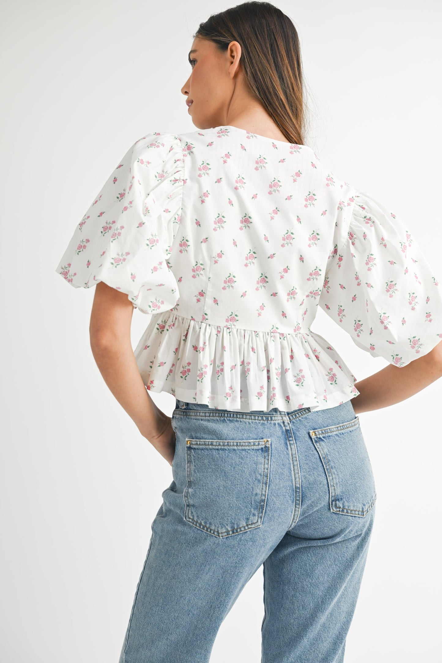 Ditzy Floral Bow Tie Top