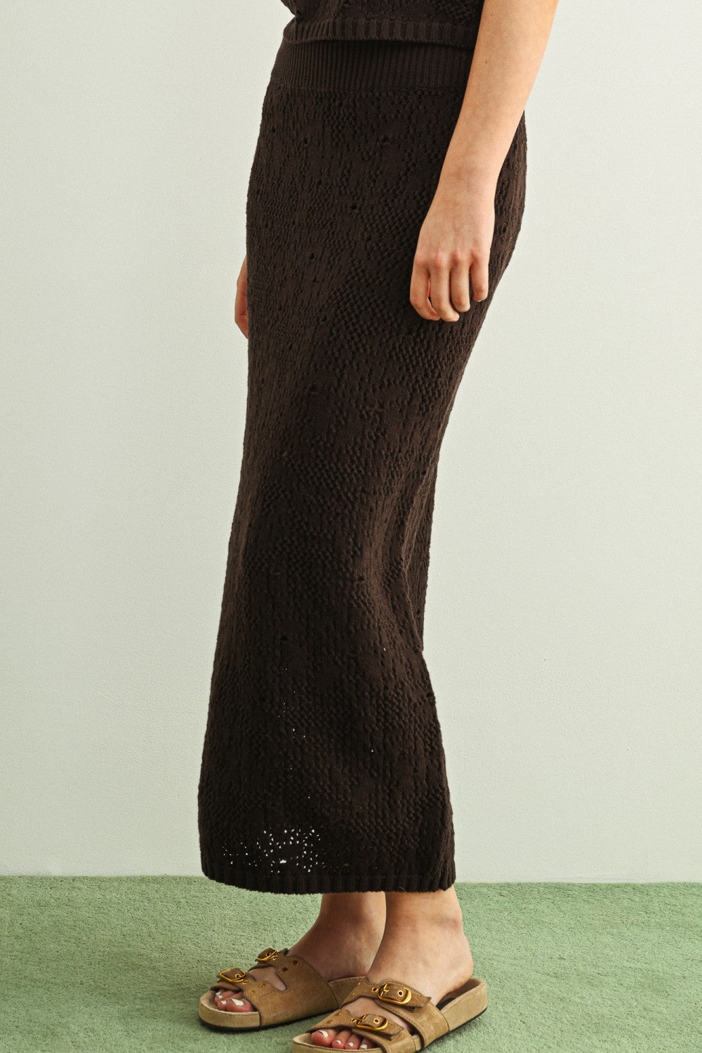 Crochet Knit Skirt With Tassel Hem