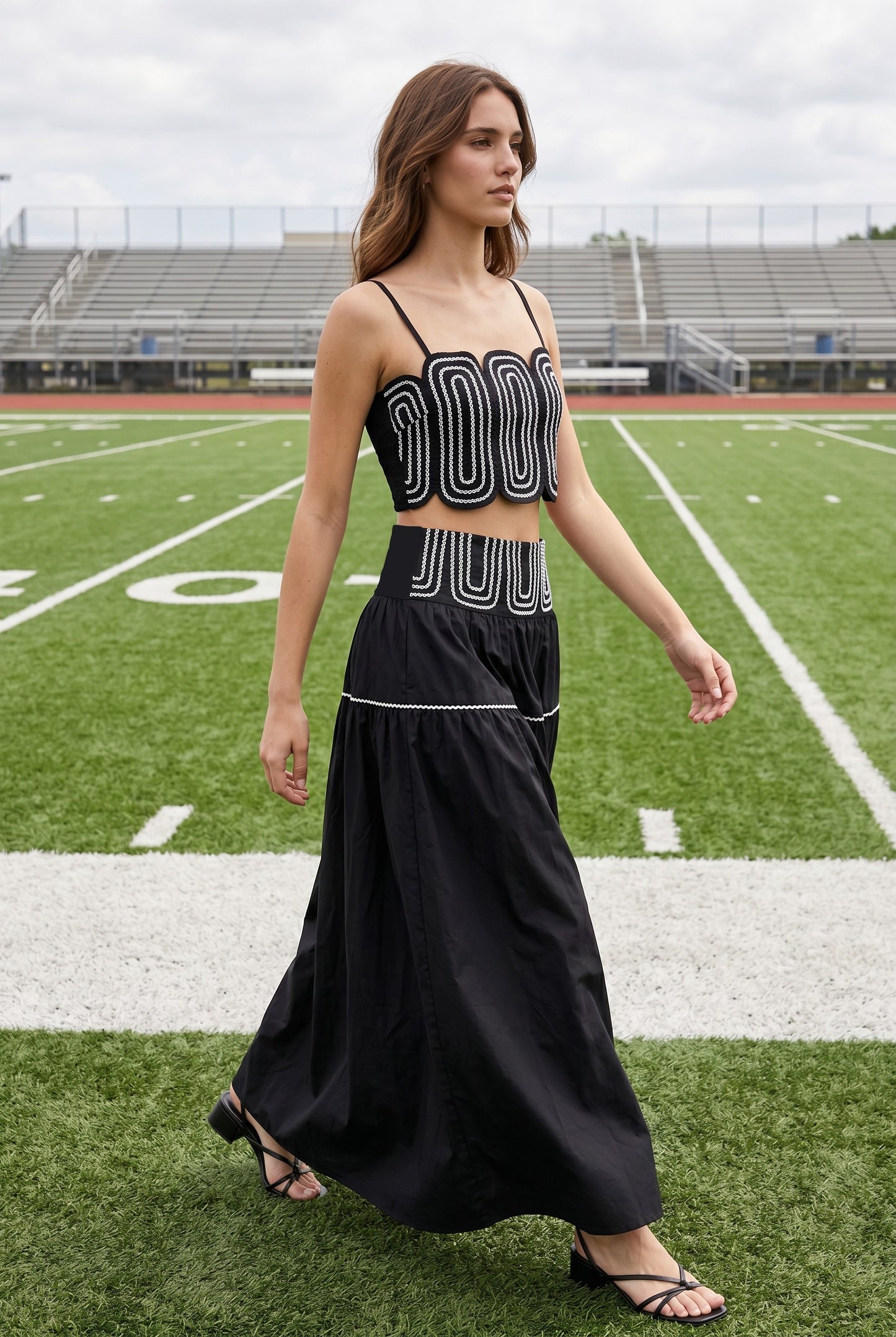 Exclusive Silver Lace Trimmed Skirt