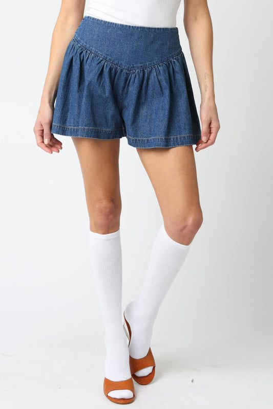 Elle Denim Flare Shorts