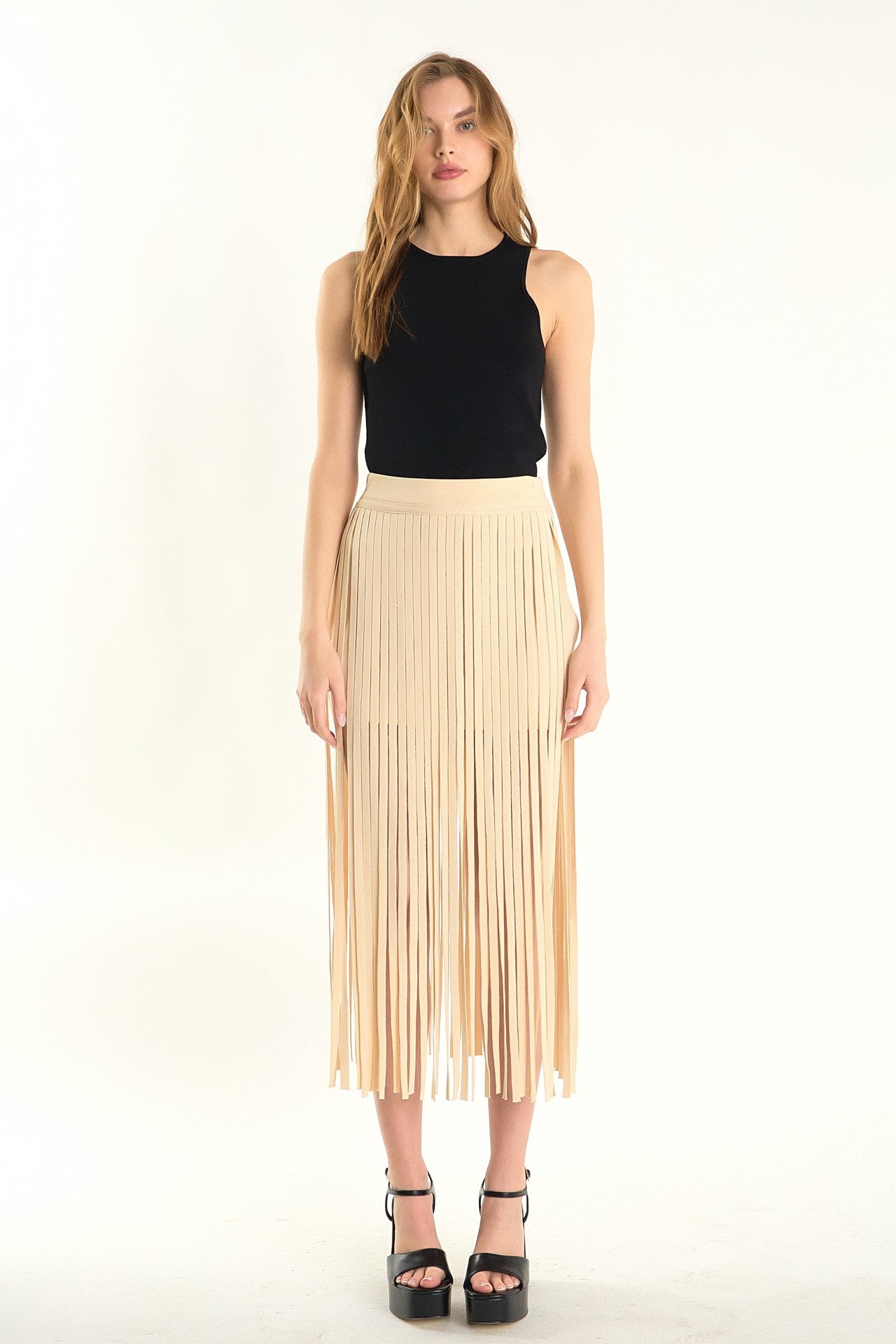 Knit Fringe Skirt