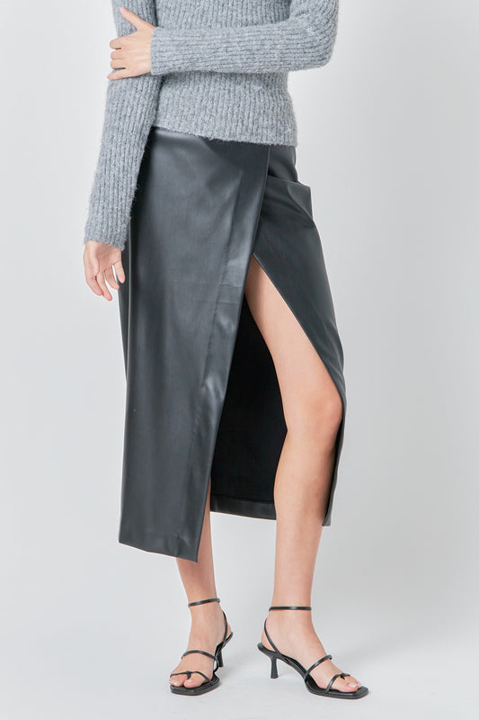 Leather Midi Skirt