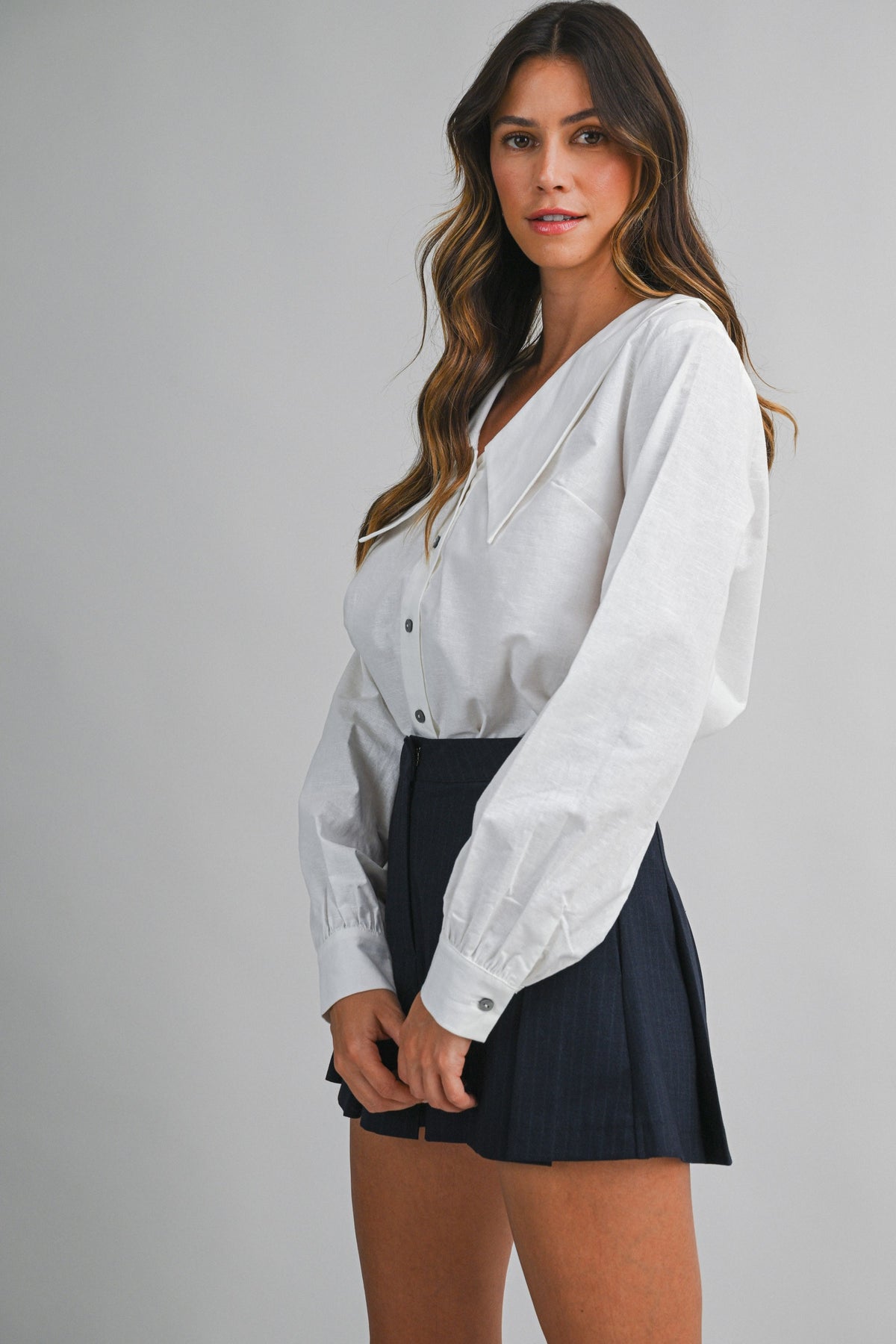 Linen Statement Collar Shirt