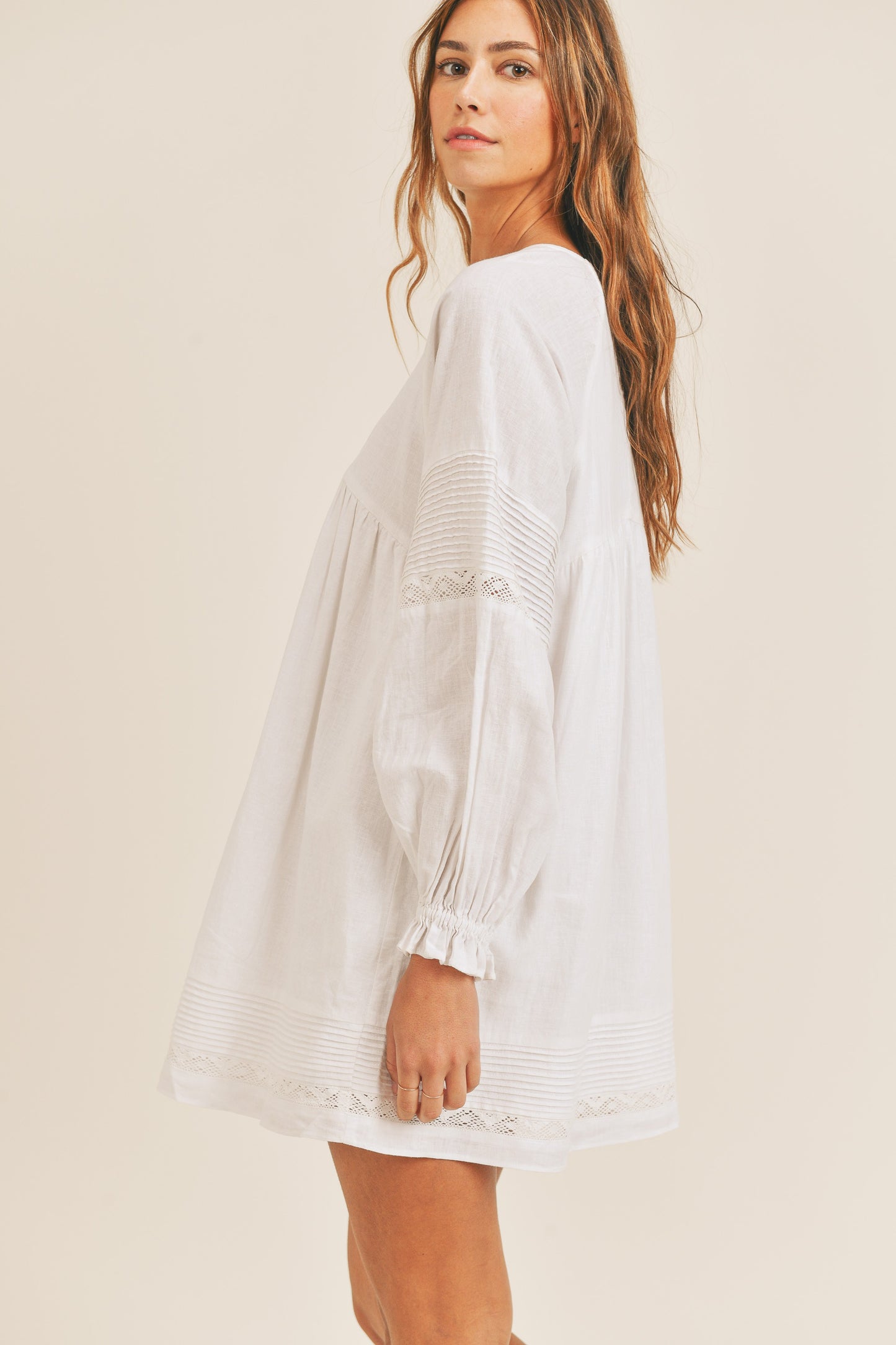 Linen Pintuck Dress