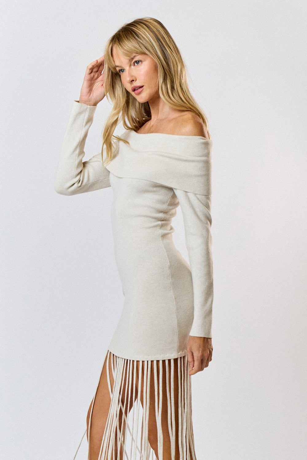 Off Shoulder Fringe Dress