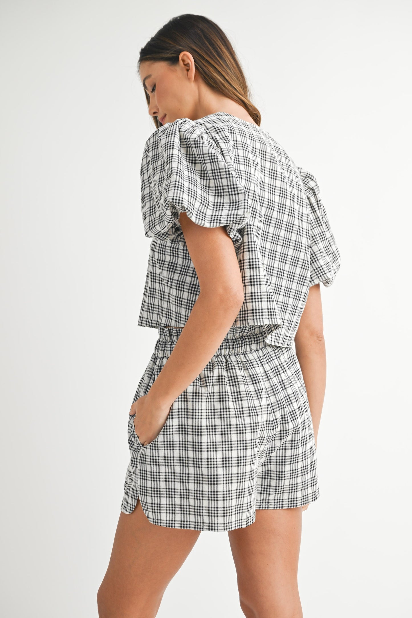 Plaid Bow Tied Set (Shorts)