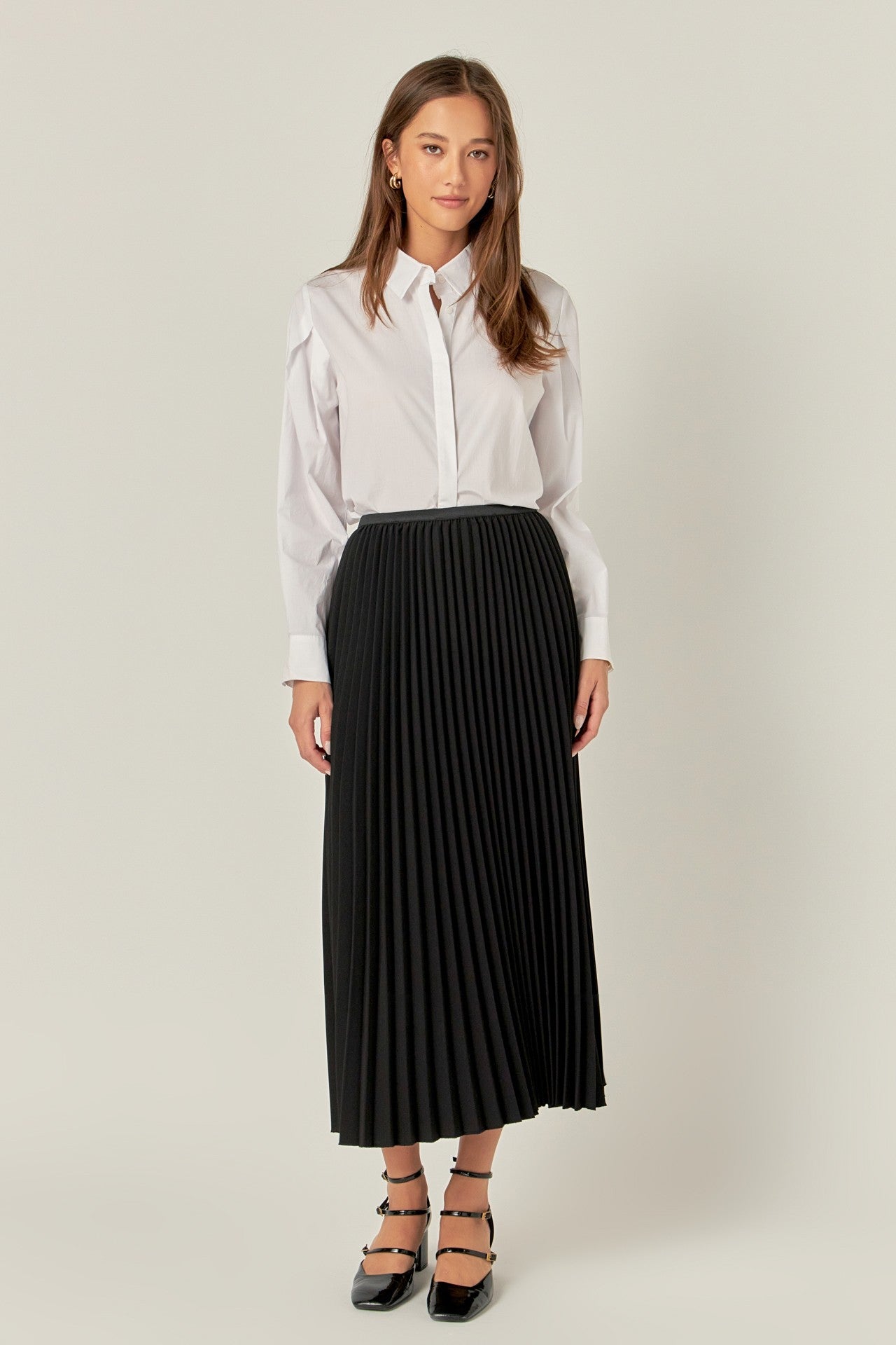 Pleated Midi Skirt