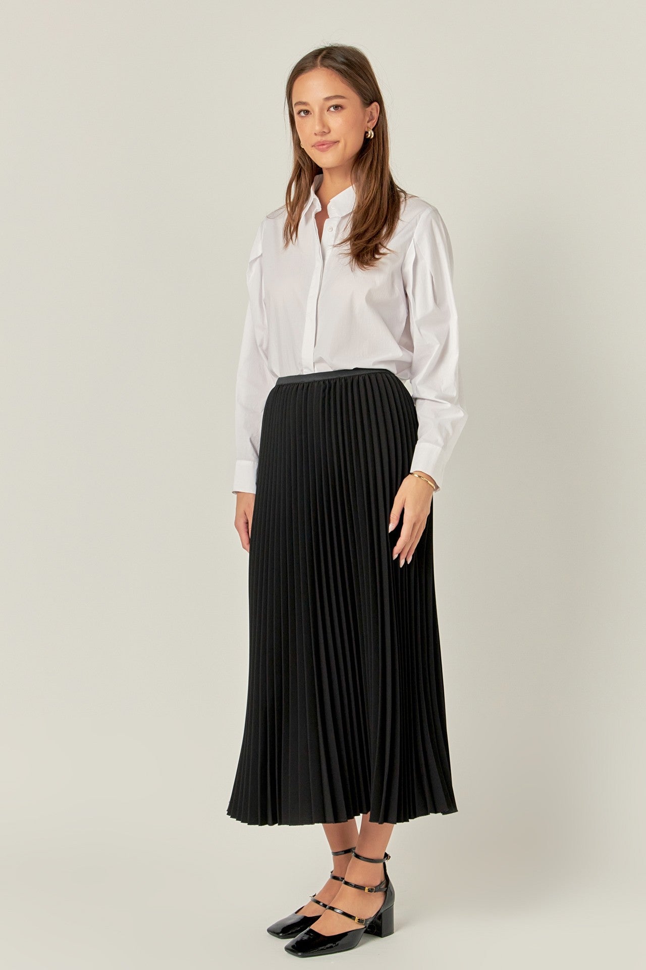 Pleated Midi Skirt