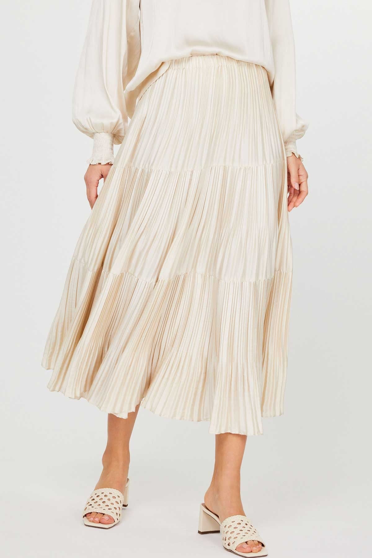 Pleated Three Tier Skirt