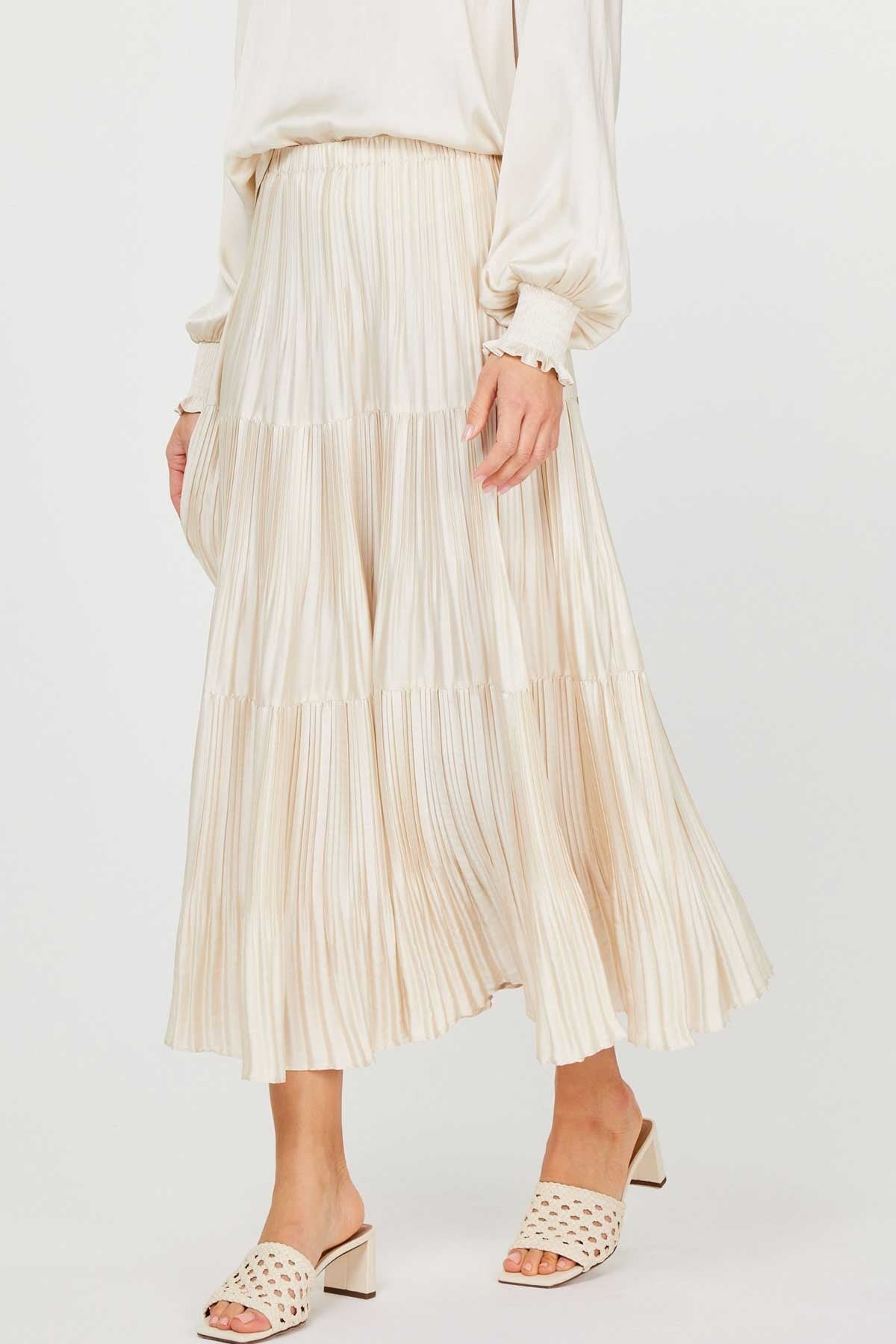 Pleated Three Tier Skirt