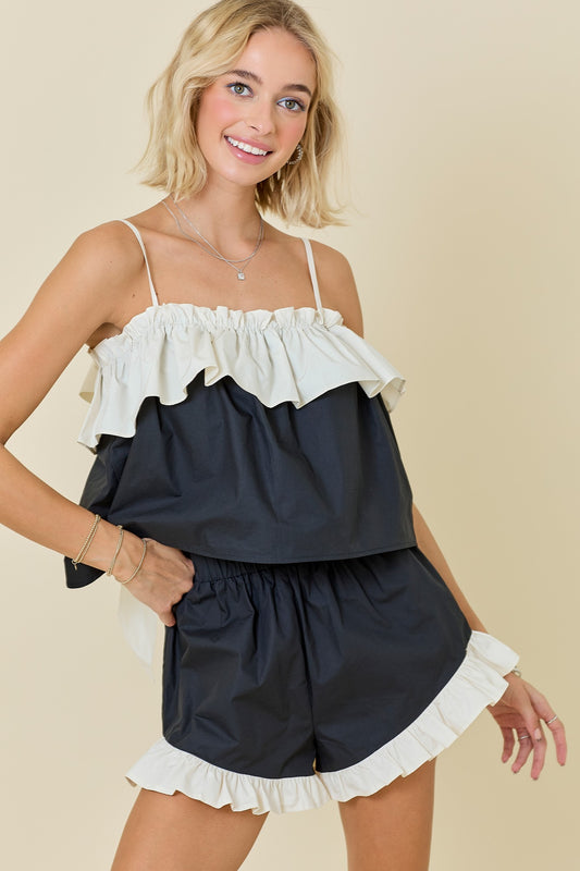 Poplin Ruffle Top
