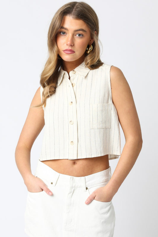 Rivka Cropped Stripe Shirt