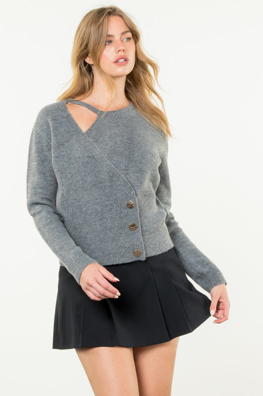 Side Wrap Knit Sweater