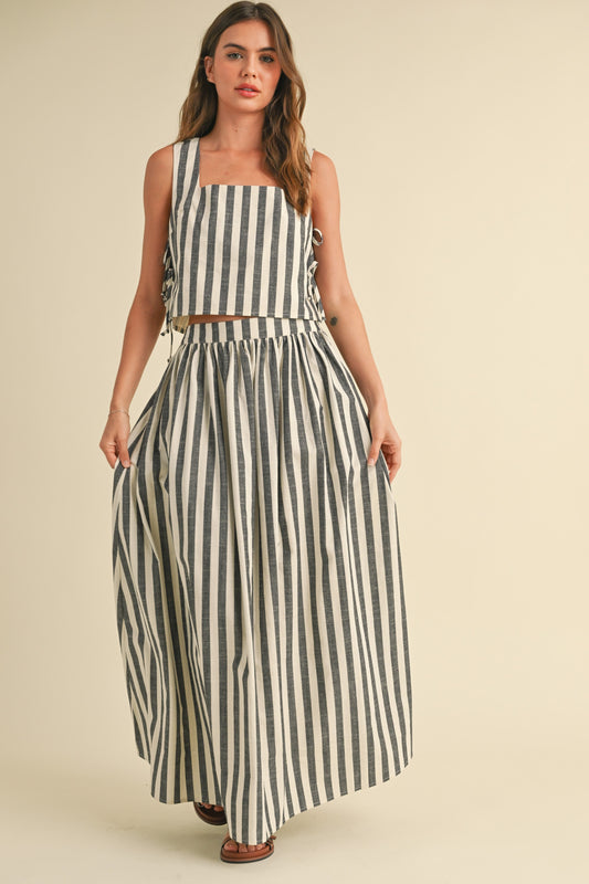 Striped Long Skirt
